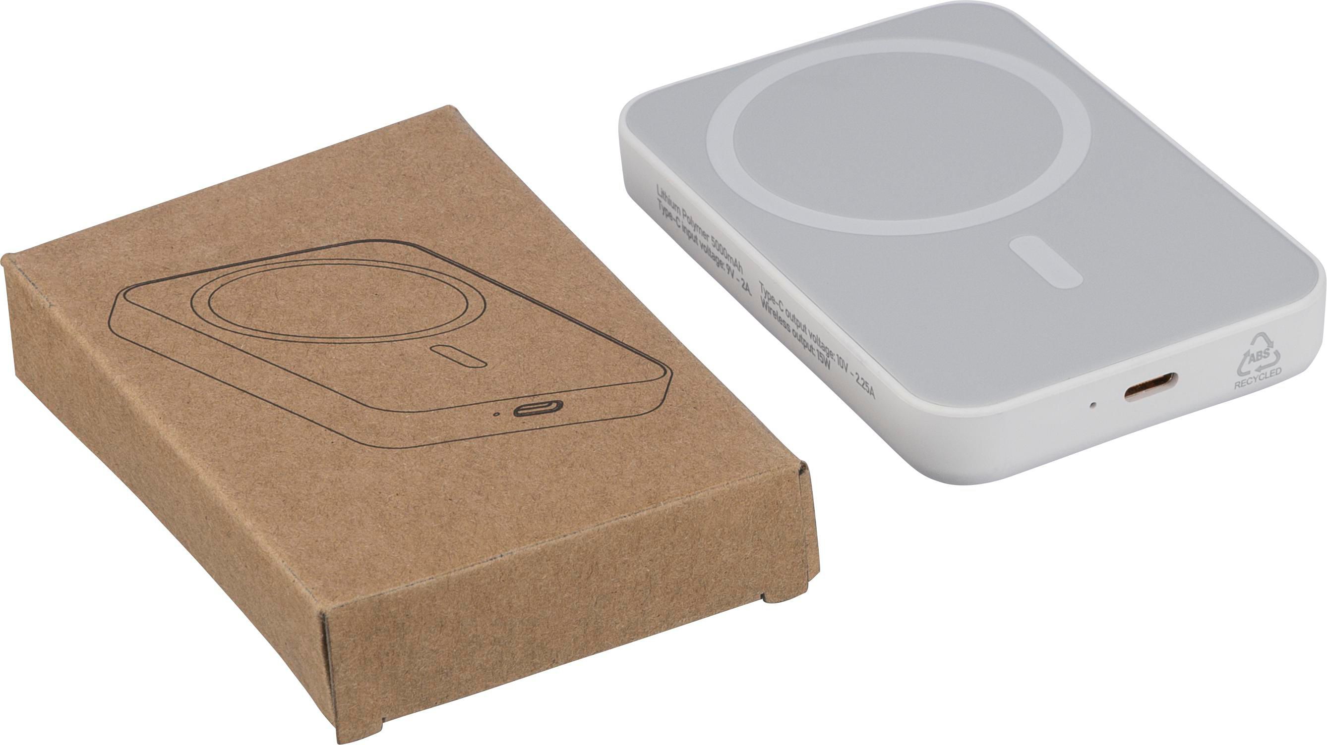 Powerbank mit kabellosem Ladegerät Miren | Recycelt | 5.000 mAh | MagSafe-kompatibel