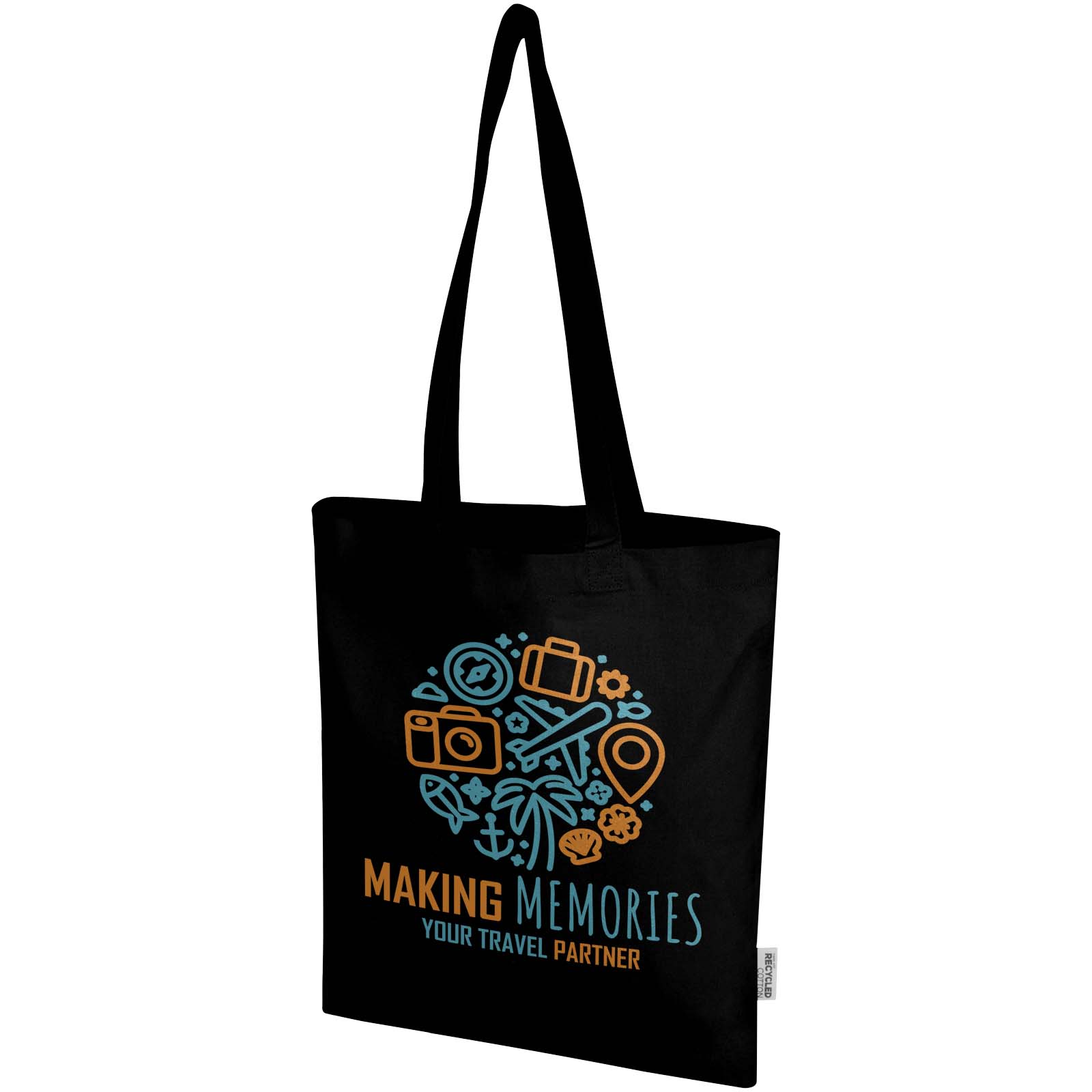 Madras Blend 140 g / m² Tragetasche aus GRS-recycelter Baumwolle 7L