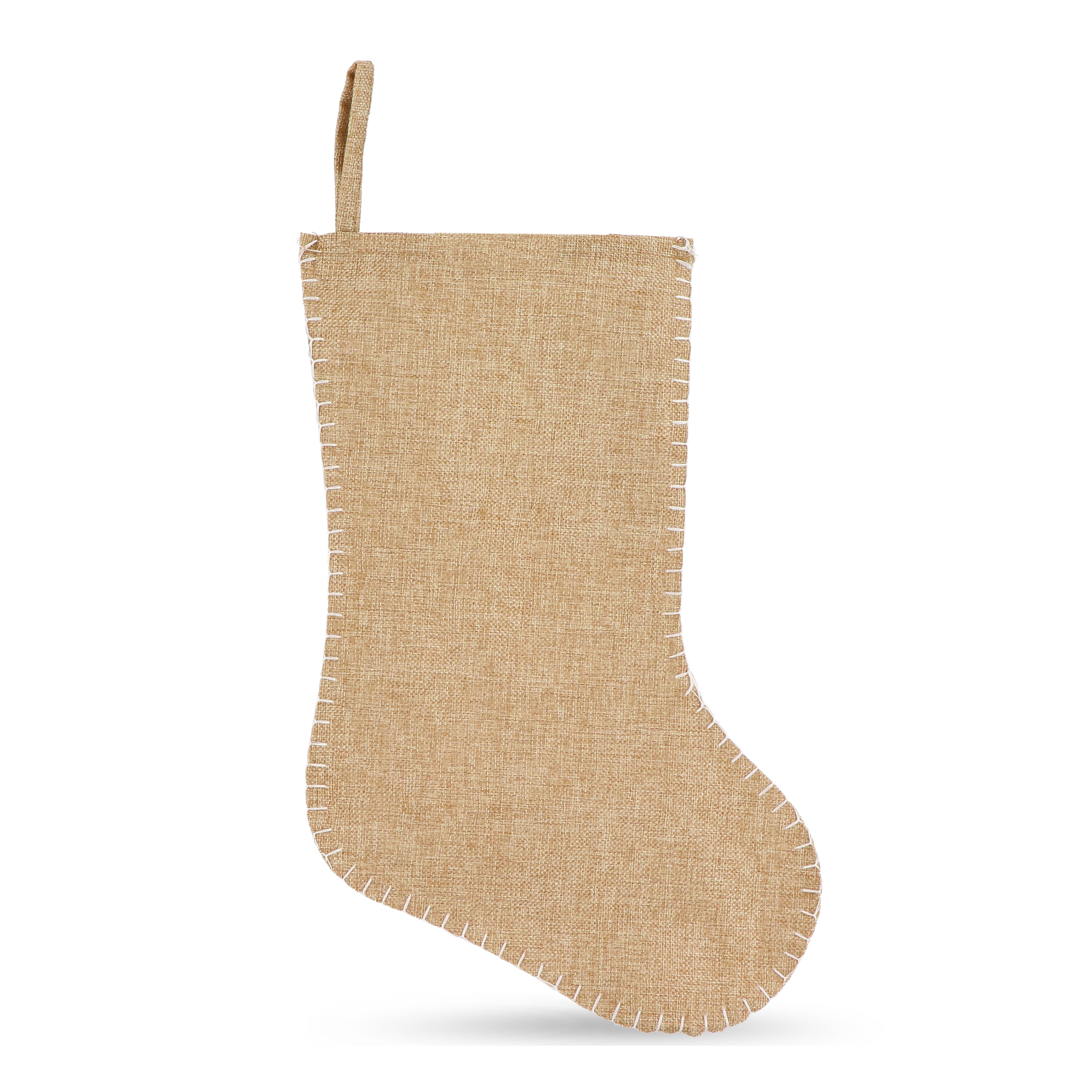 Weihnachtsstrumpf im Jute-Stil mit Ziernaht 40 cm