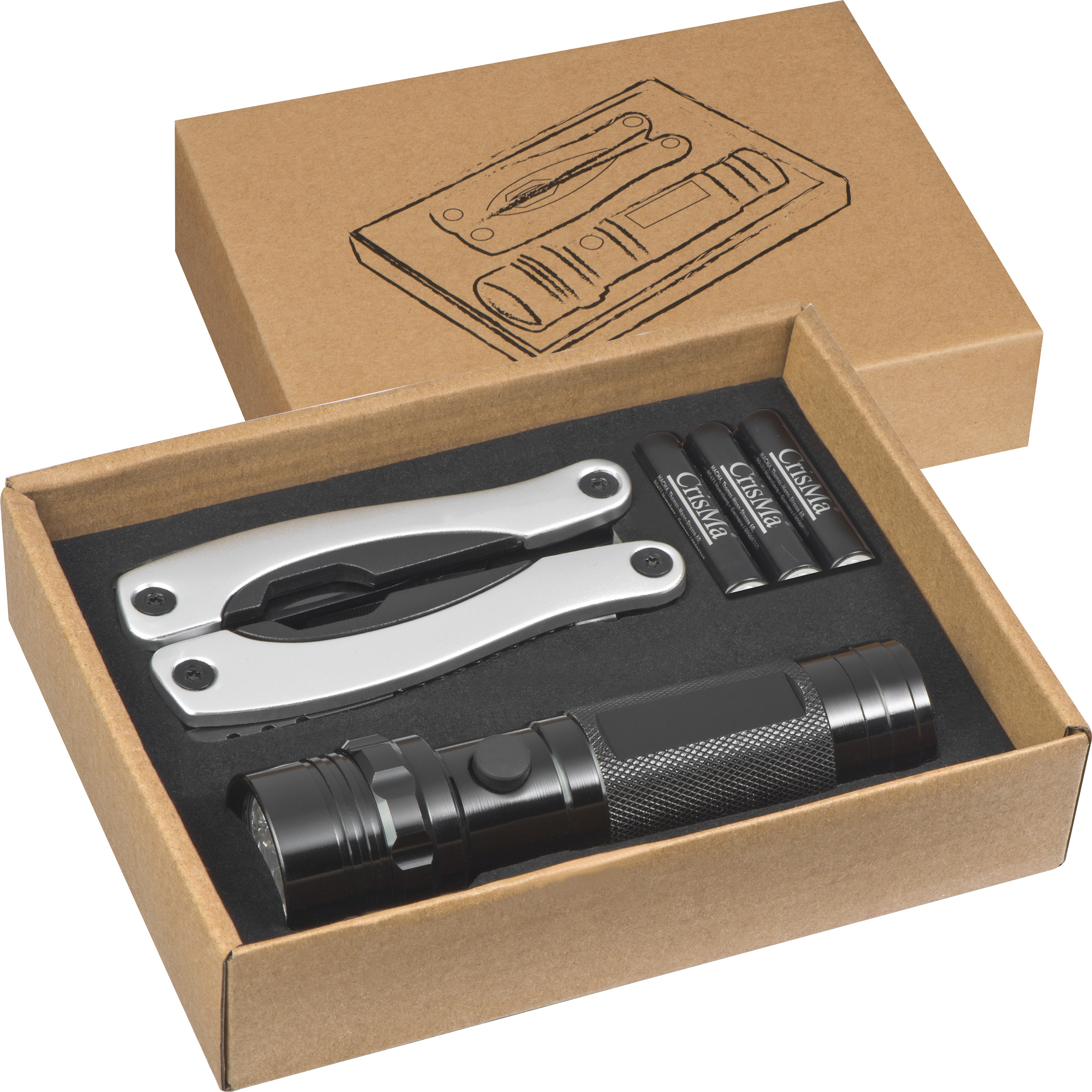 Set aus Taschenlampe und Multitool Set aus Taschenlampe und Multitool