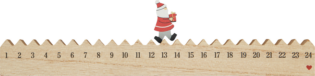 Holz-Kalender WALKING SANTA