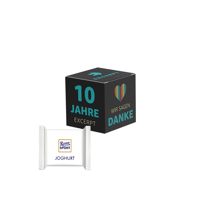 Werbewürfel, Ritter SPORT mini Joghurt Werbewürfel, Ritter SPORT mini Joghurt