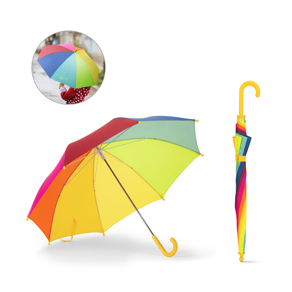 OLIVIA Kinderregenschirm, 19“, bunt, aus 190T Polyester