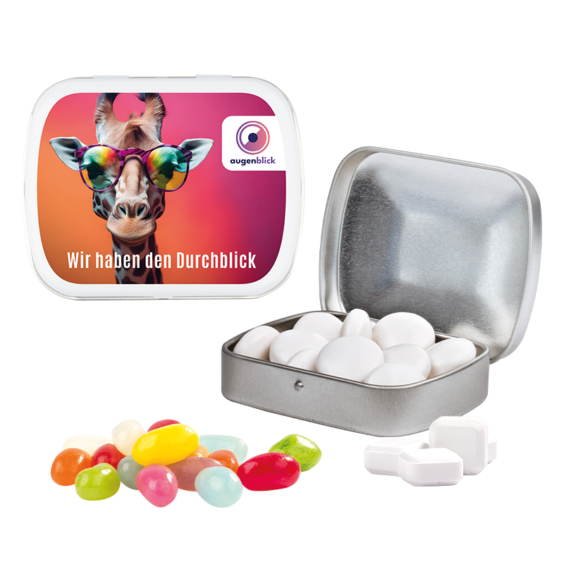Klappdose, weiß, Mentos Kaudragee Fruit