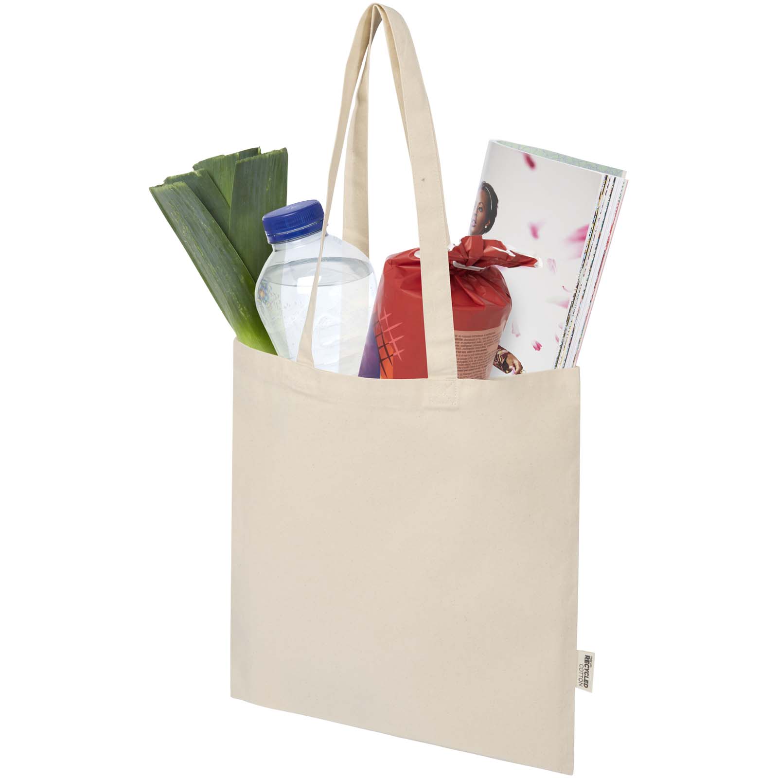 Madras Blend 140 g / m² Tragetasche aus GRS-recycelter Baumwolle 7L