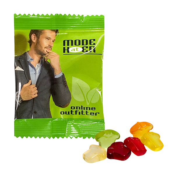 Fruchtgummi INDIVIDUELL 10 g, VEGAN im konventionellen Tütchen Fruchtgummi INDIVIDUELL 10 g, VEGAN im konventionellen Tütchen