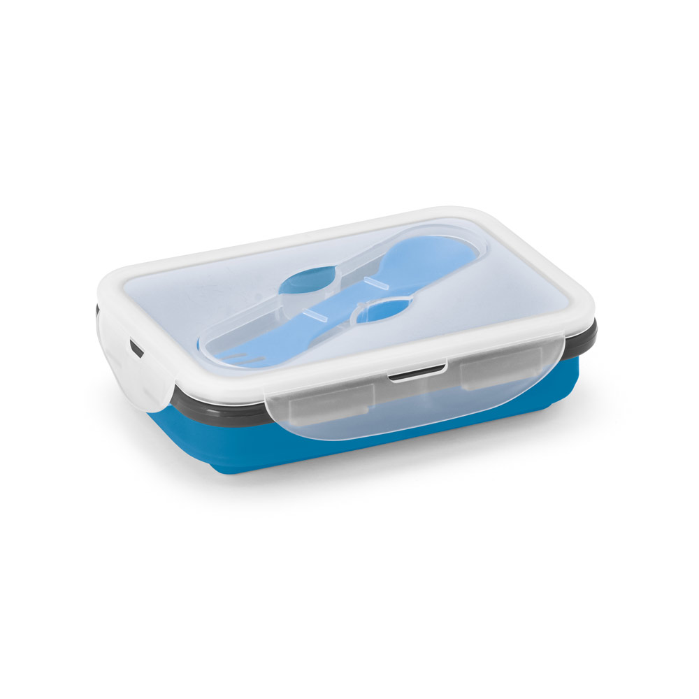 SAFFRON Lunchbox. Faltbare hermetische Frischhaltebox aus Silikon und PP 640 mL
