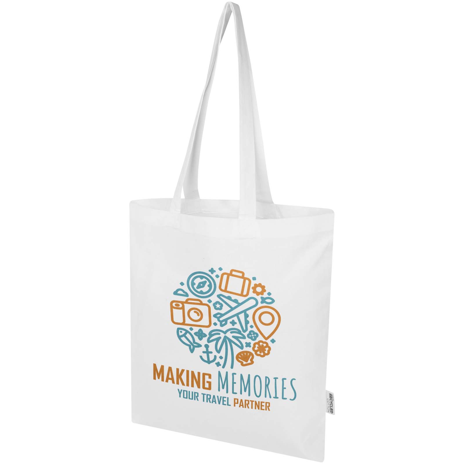 Madras Blend 140 g / m² Tragetasche aus GRS-recycelter Baumwolle 7L