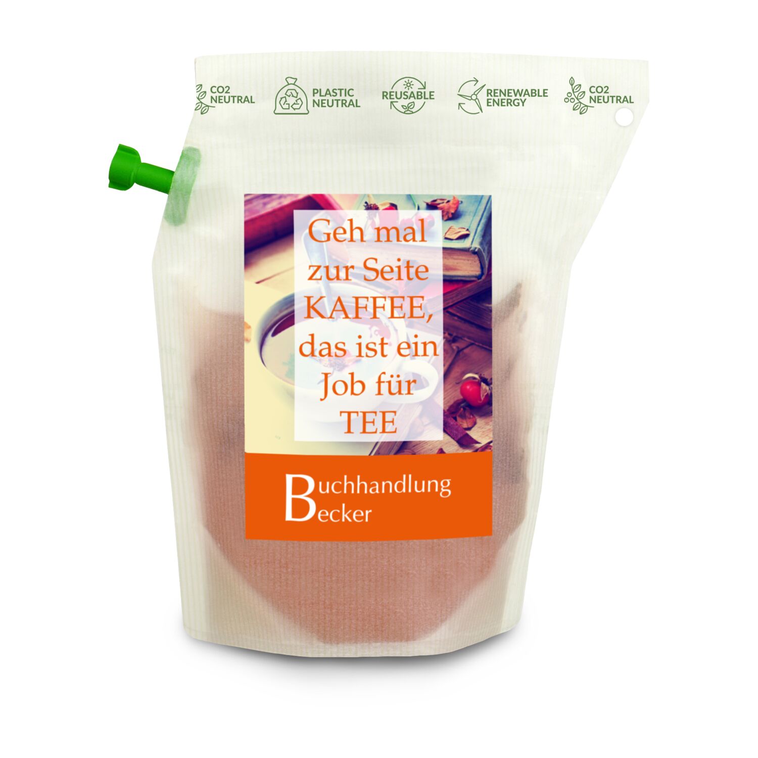 Geschenkartikel / Präsentartikel: Tee-Brühbeutel, Bleiben Sie Gesund & positiv, Tasty Berry, wiederverwendbar