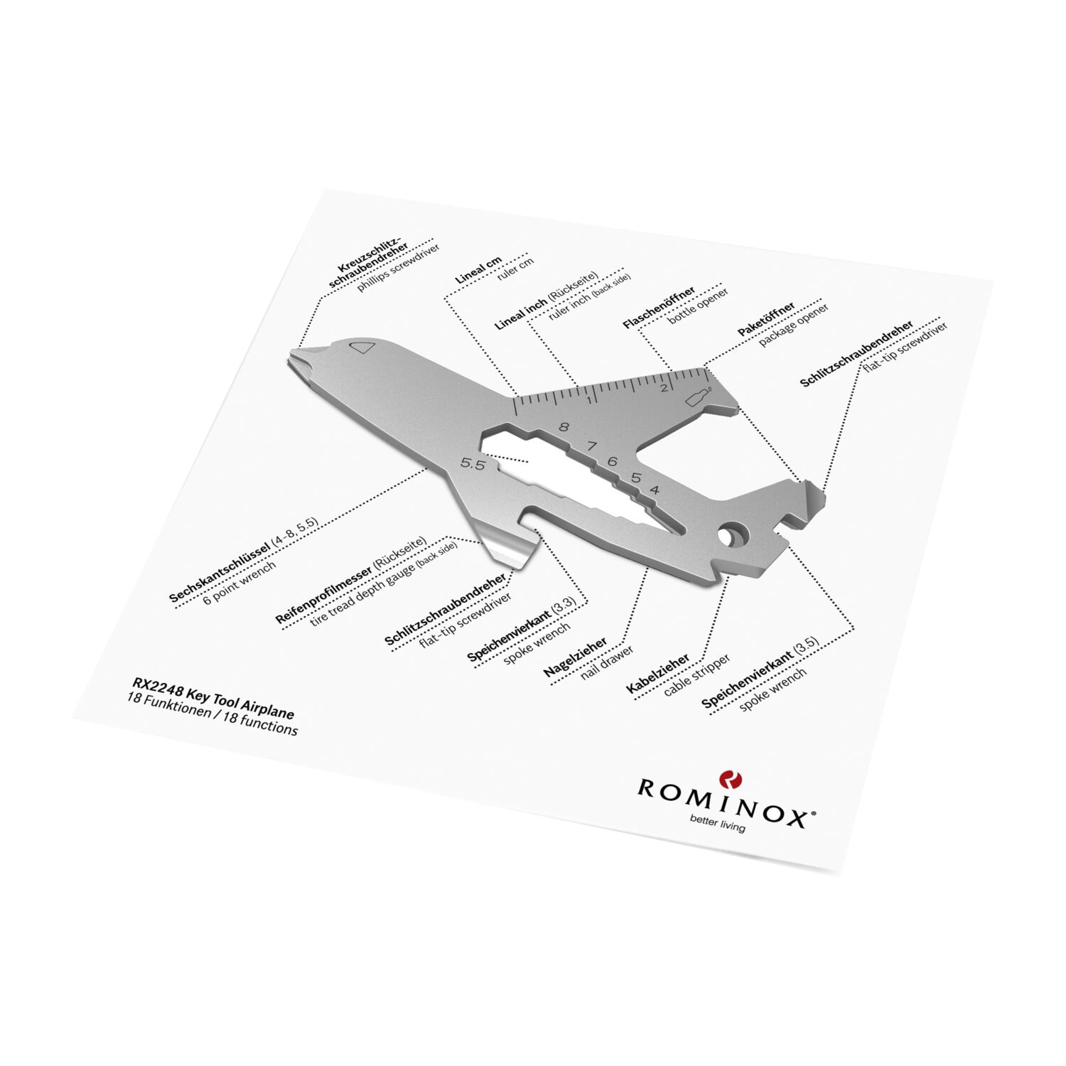 ROMINOX® Key Tool // Airplane - 19 functions (Flugzeug)