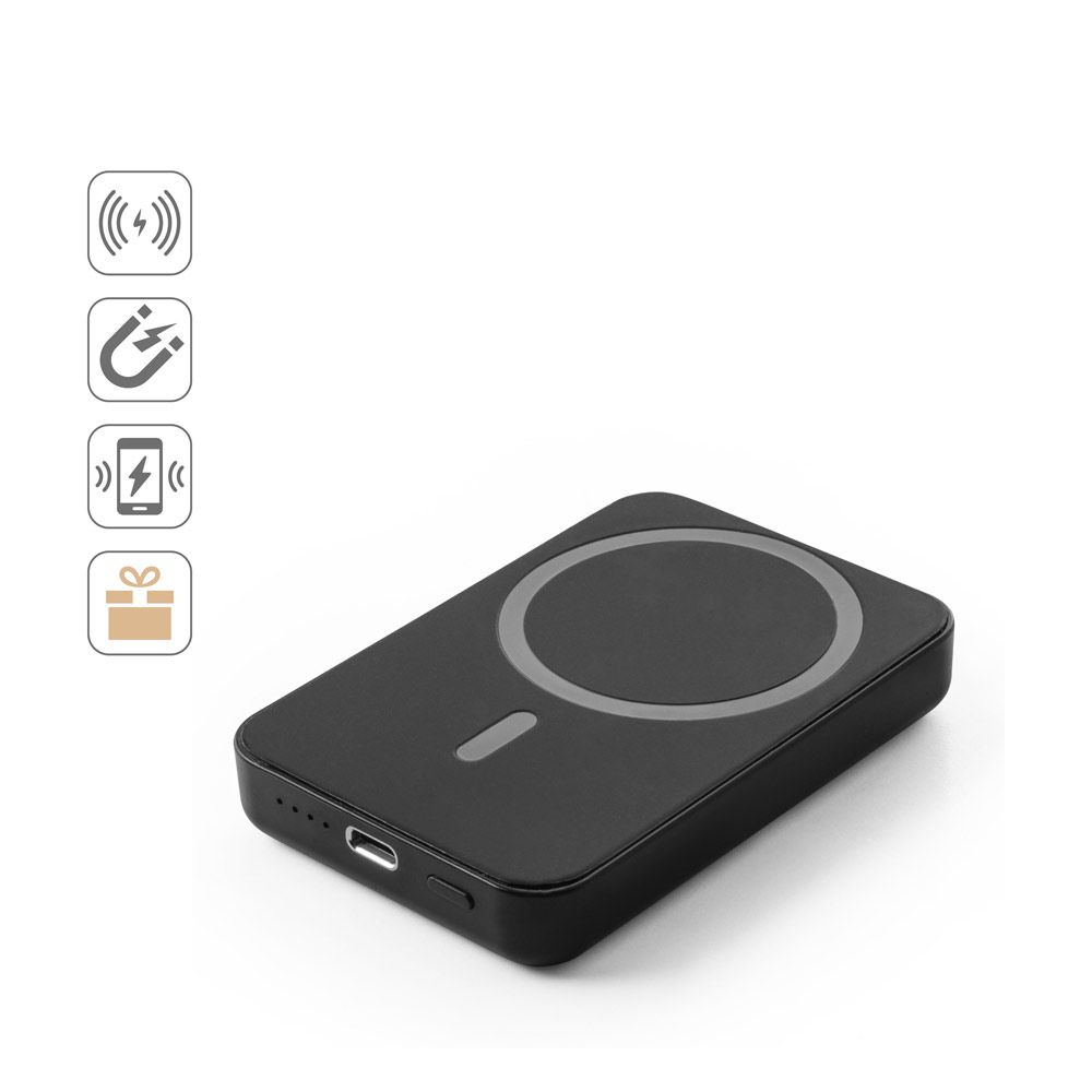 AMPERE 5 Magnetische Powerbank mit 5.000 mAh und superschnellem kabellosem Ladegerät (15 W) aus Recyceltes ABS (100% rABS)
