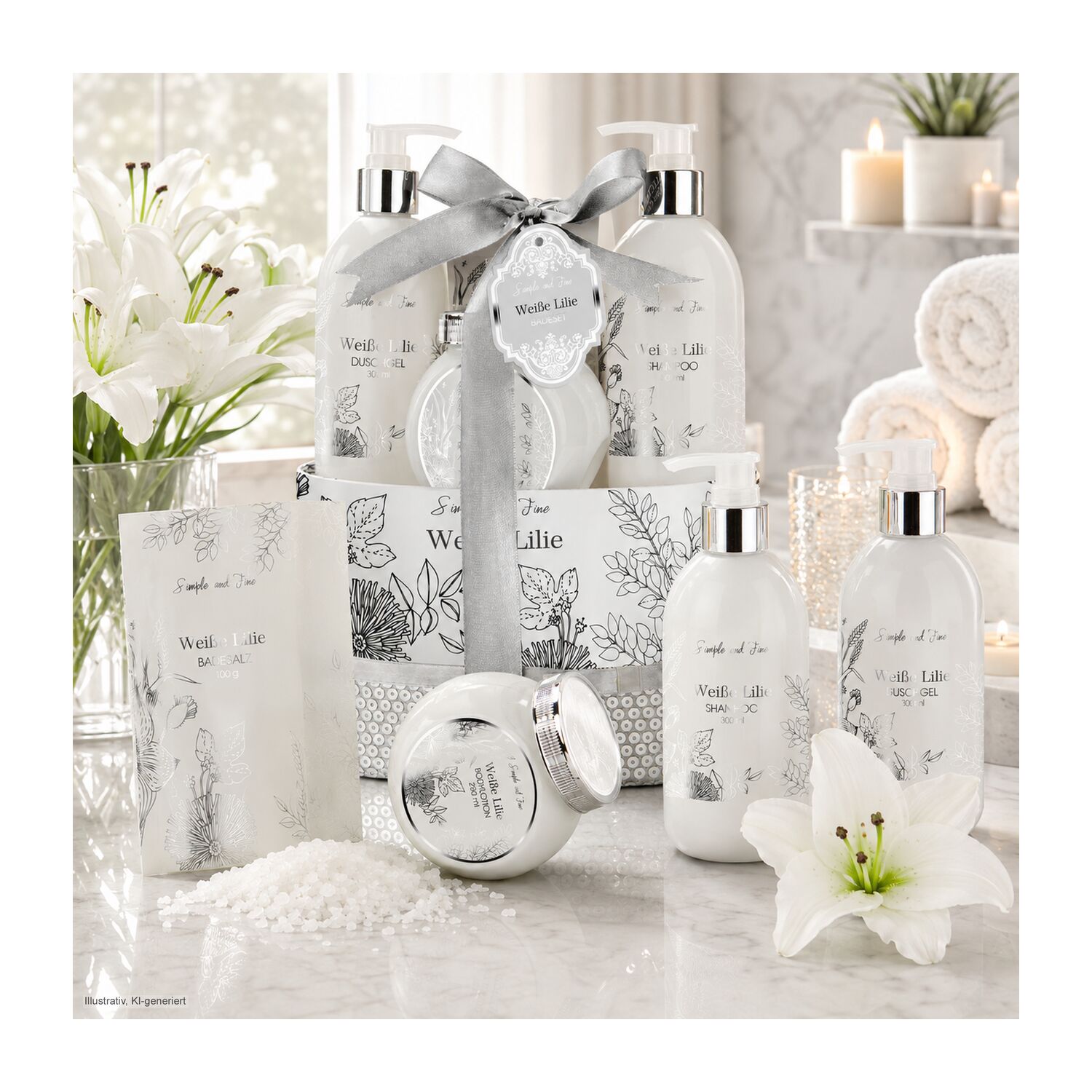 Wellness-Geschenkset: Weiße Lilie