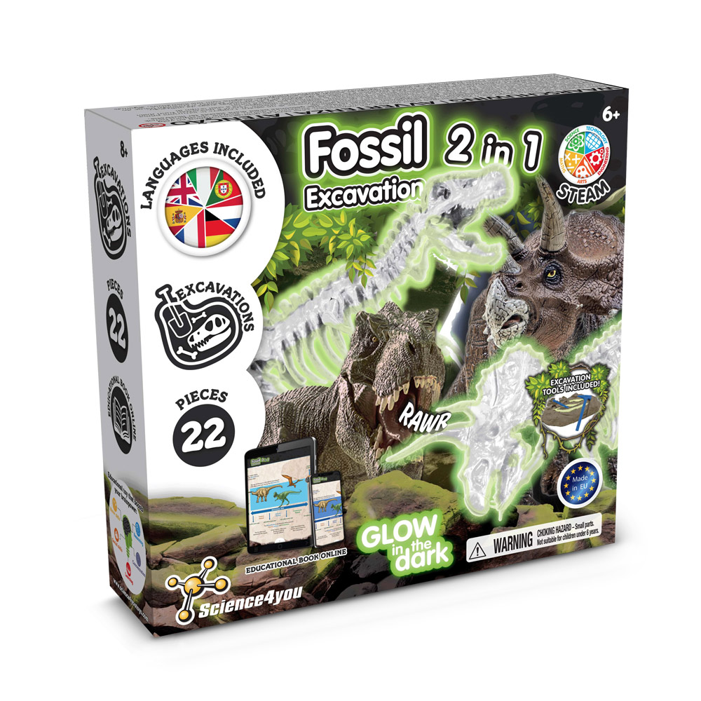 2 in 1 Fossil Excavation Kit II Lernspiel lieferung inklusive einer kraftpapiertasche (90 g / m²), aus FSC™-zertifiziertem Material und anderen kontrollierten Materialien hergestellt