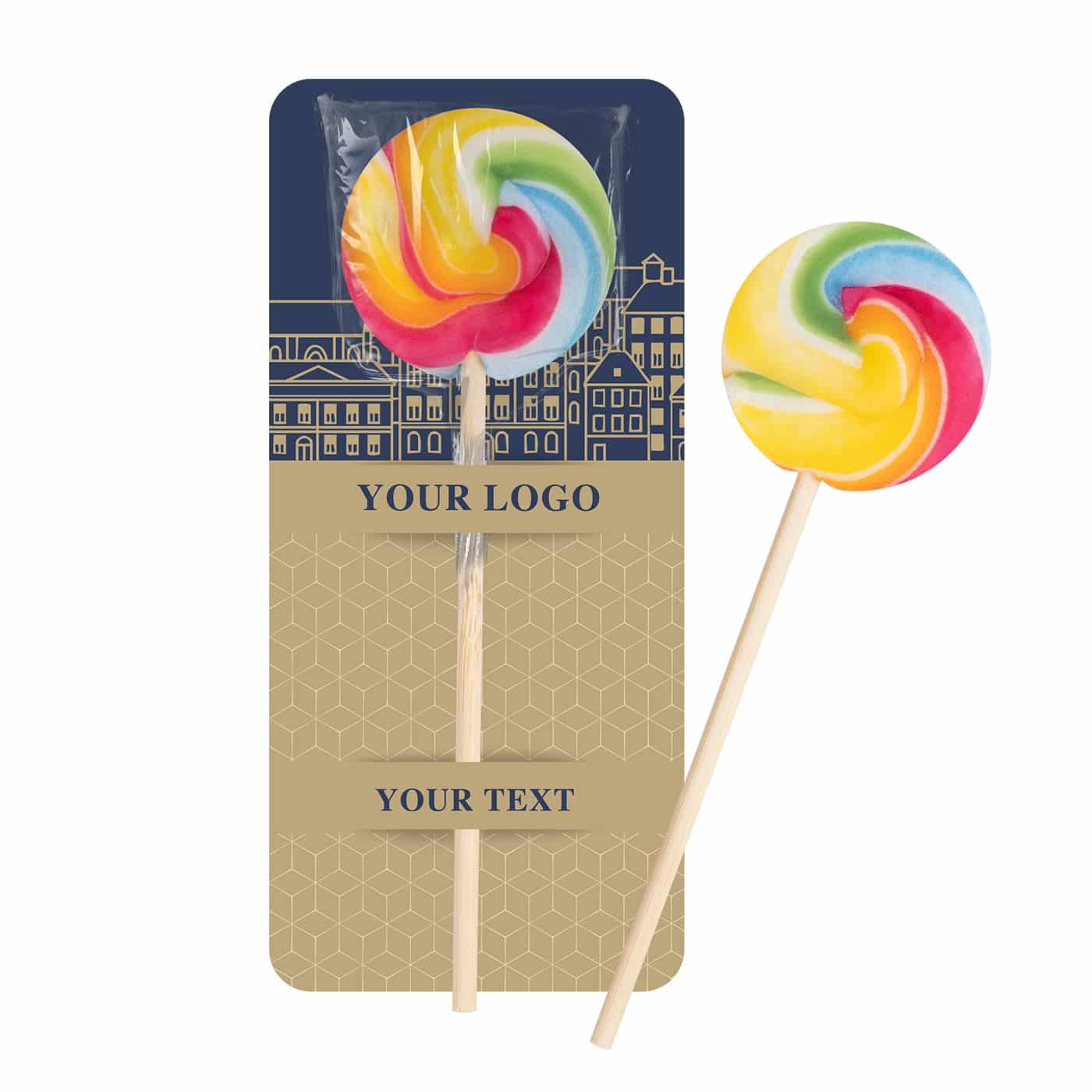 Werbung Lollipop Regenbogen Mini Karte